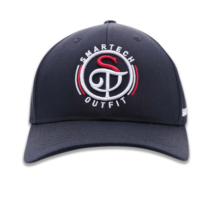 Designer baseball cap with intricate embroidery, customizable with personalized text or logo for a unique style.