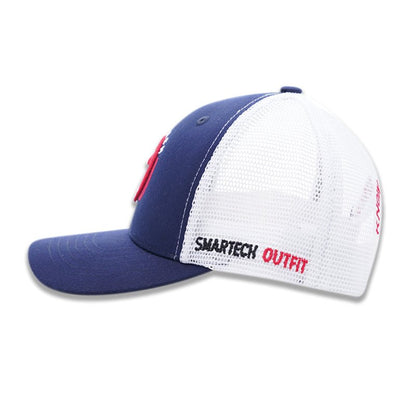 Navy and White Trucker Mesh Cap - Smartech Outfit