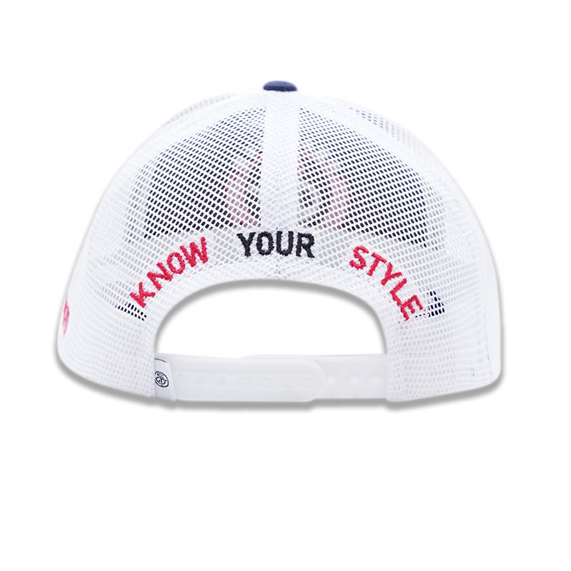 Navy and White Trucker Mesh Cap - Smartech Outfit