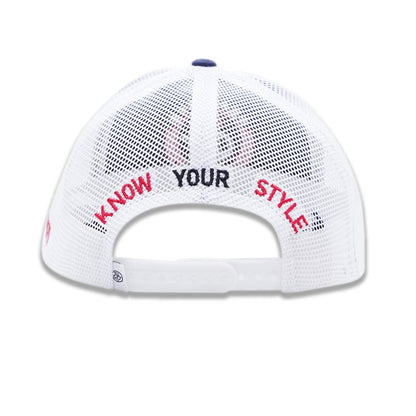 Navy and White Trucker Mesh Cap - Smartech Outfit