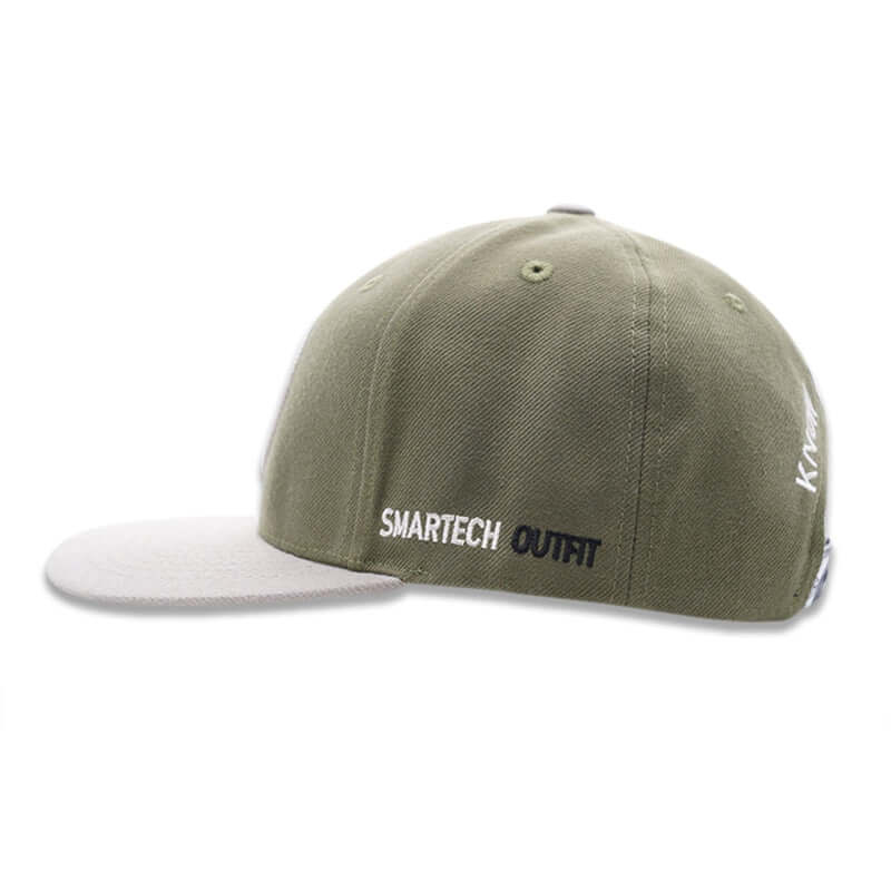 Olive Green & Beige Snapback Cap - Smartech Outfit