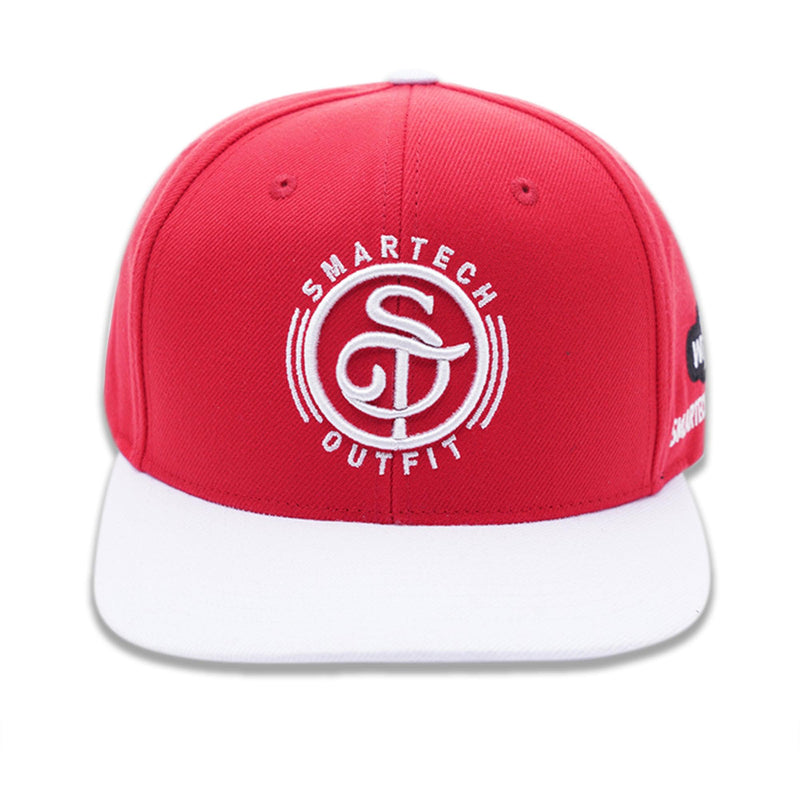 Trendy red snapback hat for men, perfect for streetwear